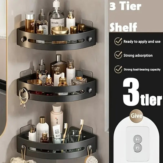 🔥3-Pack Black Triangle Shower Caddy