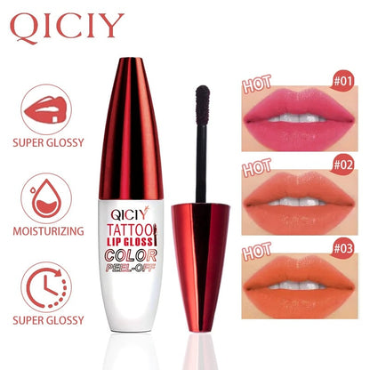 🌟Last Day 49% OFF🔥Tattoo Lip Gloss Set – 4 Colors, Hydrating Shine