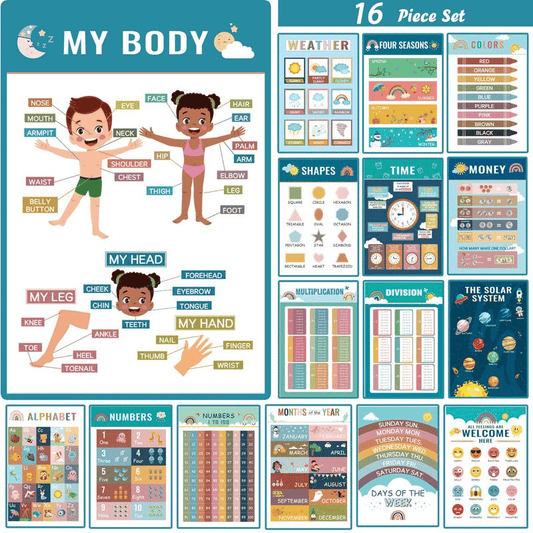 🔥Learn & Dream:🔥16 Boho Educational Posters for Toddlers