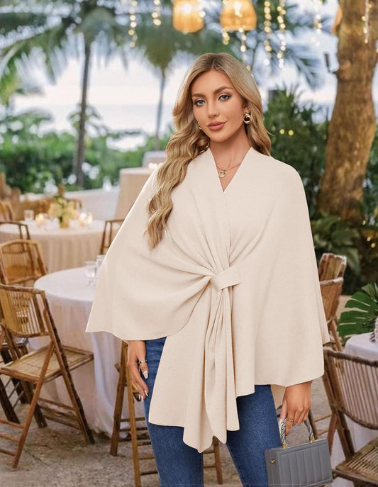 Elegant Solid Color Cape Shawl