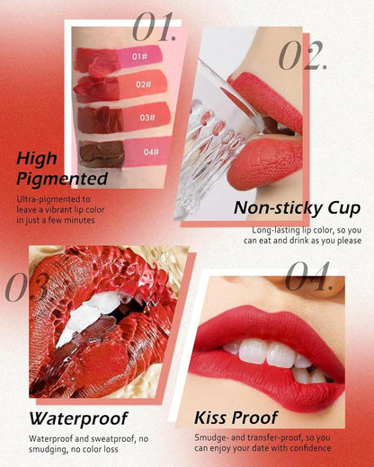 🌟Last Day 49% OFF🔥Tattoo Lip Gloss Set – 4 Colors, Hydrating Shine