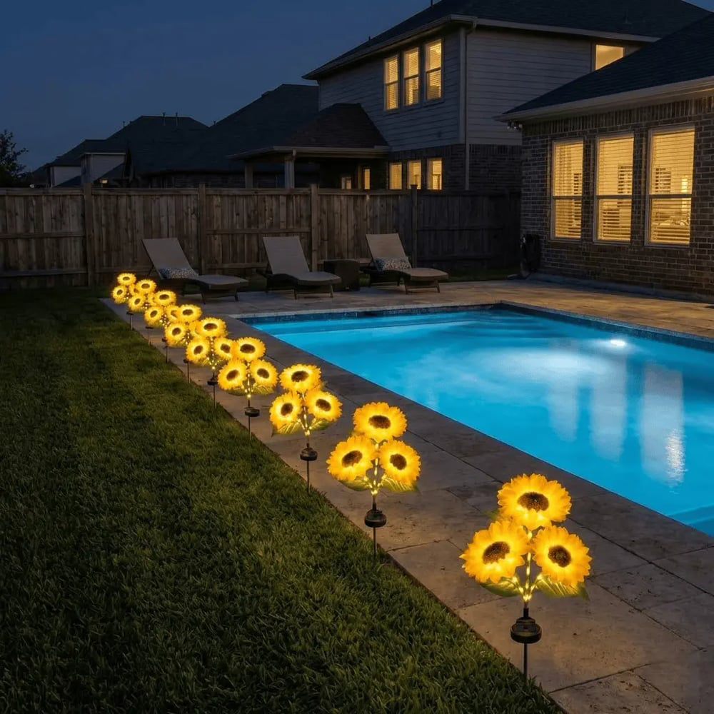 Solar Sunflower Lights – Waterproof Auto On/Off Garden Decor