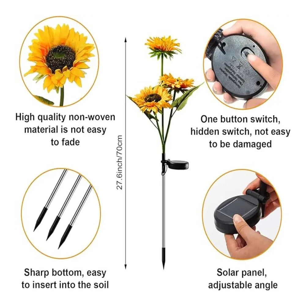 Solar Sunflower Lights – Waterproof Auto On/Off Garden Decor