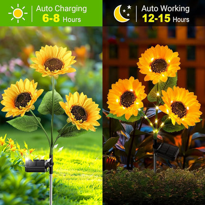Solar Sunflower Lights – Waterproof Auto On/Off Garden Decor