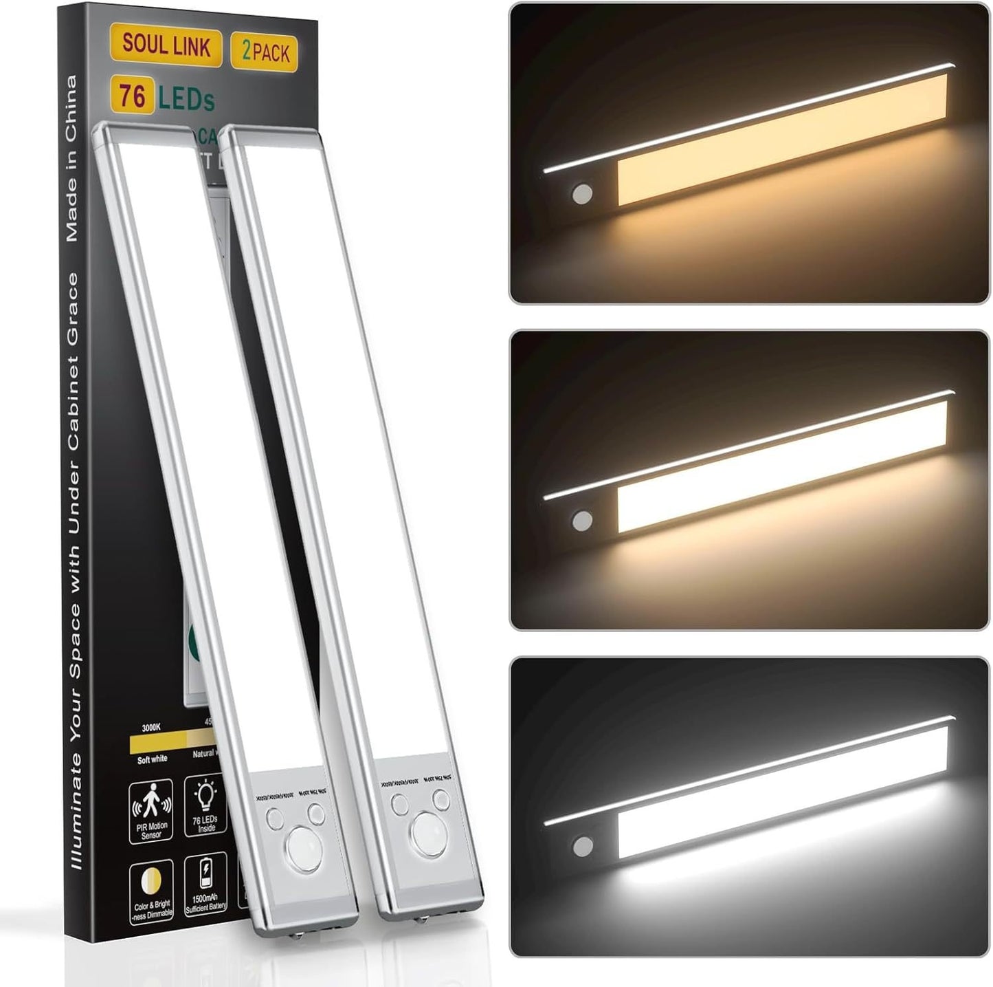 🔥Summer Promotion-💡LED Rechargeable Motion Sensor Under Cabinet Lights💥