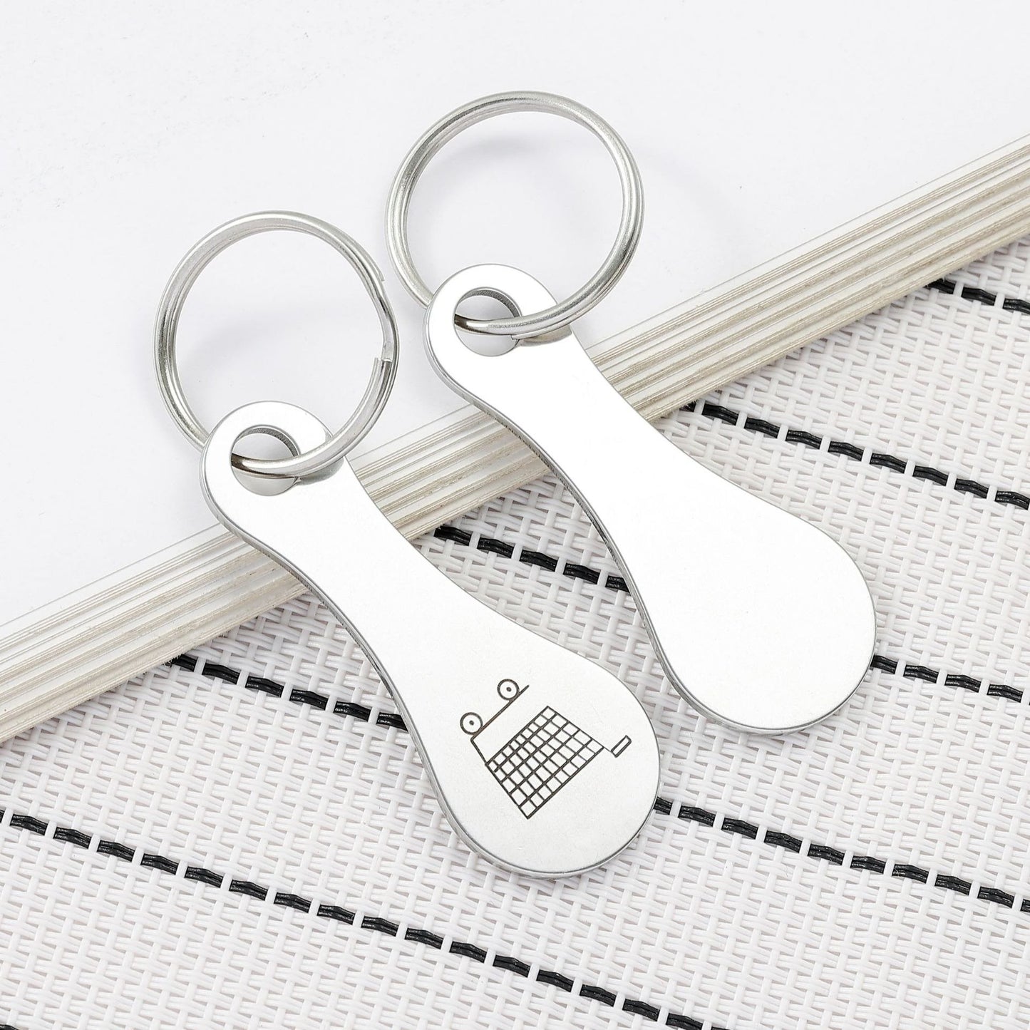🔥Last Day 49% OFF - Mini Aluminum Alloy Key Ring Shopping Trolley Tokens
