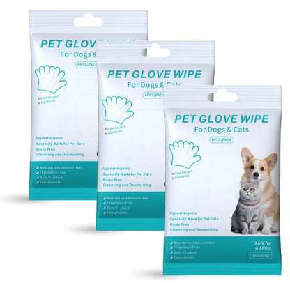 🔥Last Day Sale 49% OFF🔥Rinse-Free Dog Shampoo Mitts – Hypoallergenic Pet Bath Wipes, 6 Packs