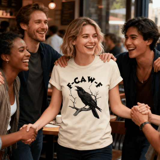 Make a Statement Without Saying a Word! 😜🐦‍⬛🔥Humorous Crow Graphic T-Shirt – Say It With a Caw!
