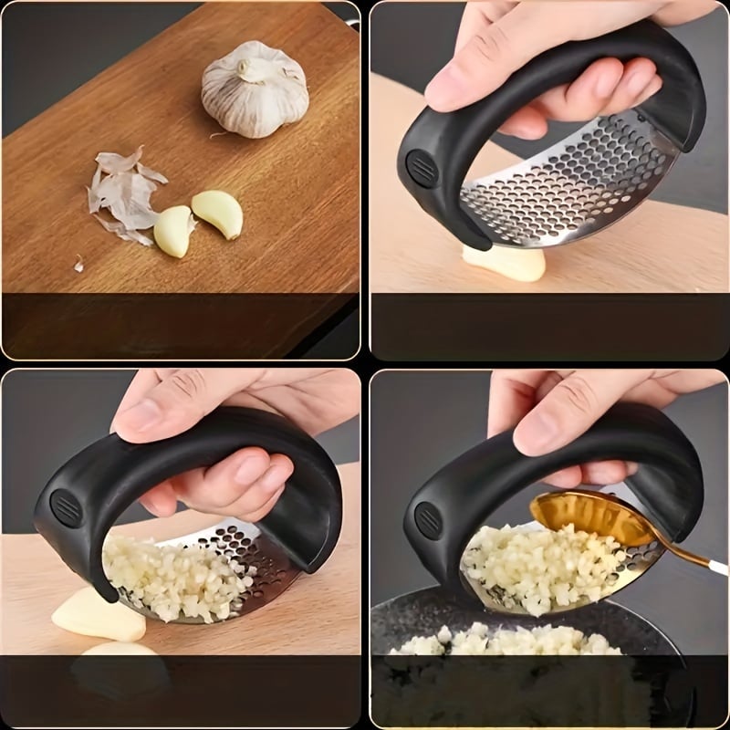 🔥Zero Hand Strain🔥430 Stainless Steel Ring Garlic Press