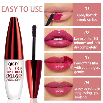 🌟Last Day 49% OFF🔥Tattoo Lip Gloss Set – 4 Colors, Hydrating Shine